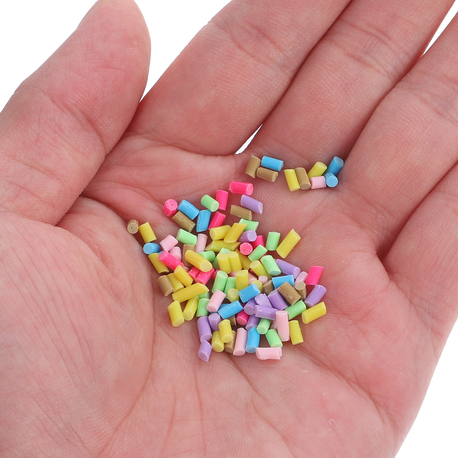 Craft Embellishment - 1セット ポリマークレイ スライス装飾品 ソフトクレイ DIYクラフトキット カラフルな装飾用ブレスレットチャーム