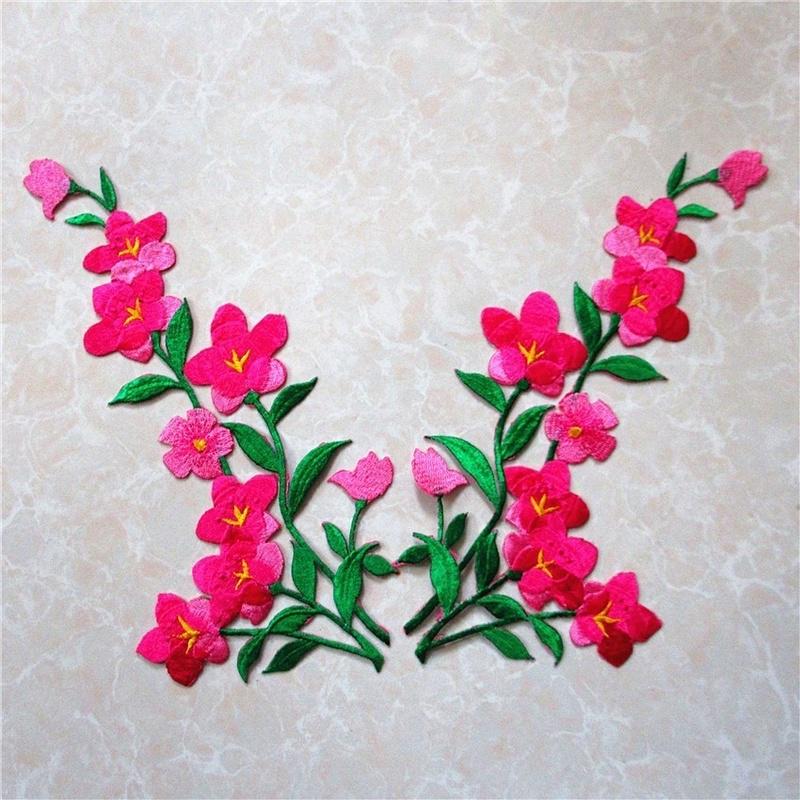 Applique Patch Flower - 衣類用パッチに花が刺繍された鉄,素敵なステッカー,青いアップリケ,1個,2個