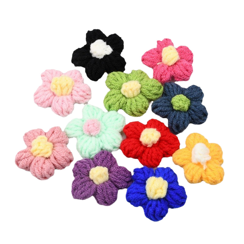 手作りのクロシェ五弁花アップリケ、ニットデイジー花柄パッチ、 - Craft Embellishment のレビューと価格