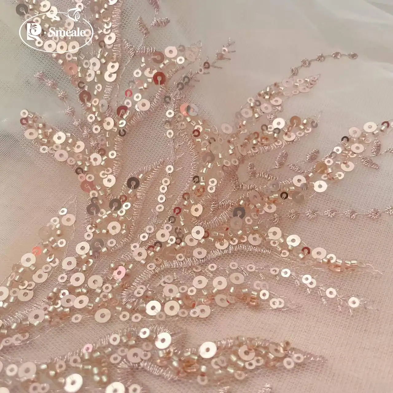 5ペア-2ペア。ローズゴールドのスパンコールチューブビーズ刺 - Applique Patch Flower のレビューと価格