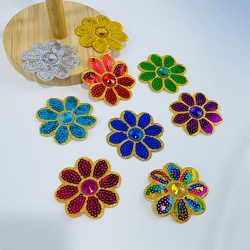 10個入り 花柄スパンコールアップリケ ビーズアップリケ 花 - Applique Patch Flower のレビューと価格