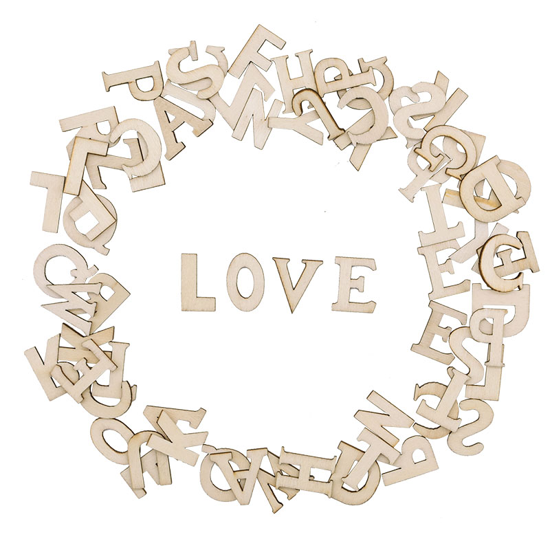 アルファベットと数字の木製のアルファベットと数字,結婚式の装 - Craft Embellishment のレビューと価格