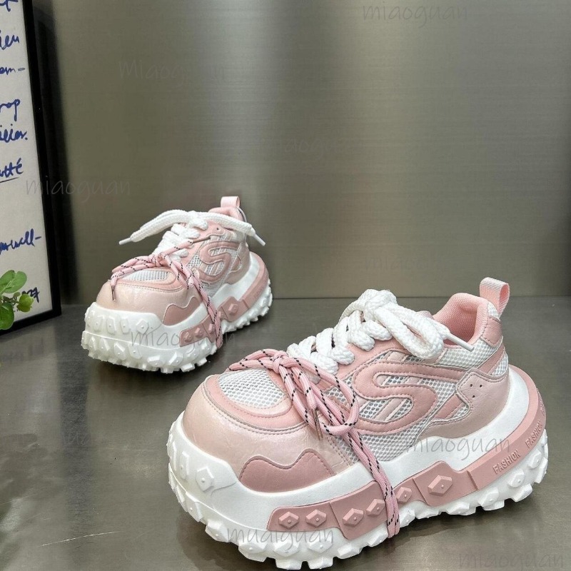 レディースチャンキープラットフォームダッドスニーカー、通気性 - Guipure Lace Panel のレビューと価格