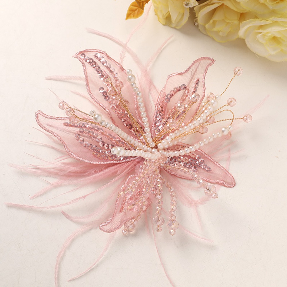 1PC フェザーパール 3D オーガンザフラワーパッチツイス - Applique Patch Flower のレビューと価格