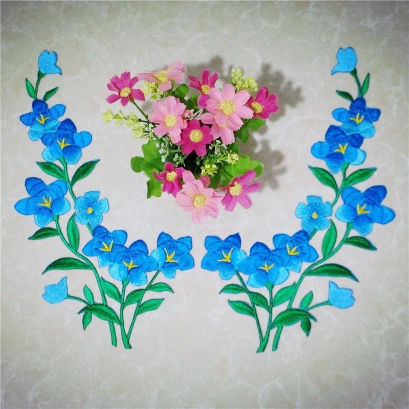 衣類用パッチに花が刺繍された鉄,素敵なステッカー,青いアップ - Applique Patch Flower のレビューと価格