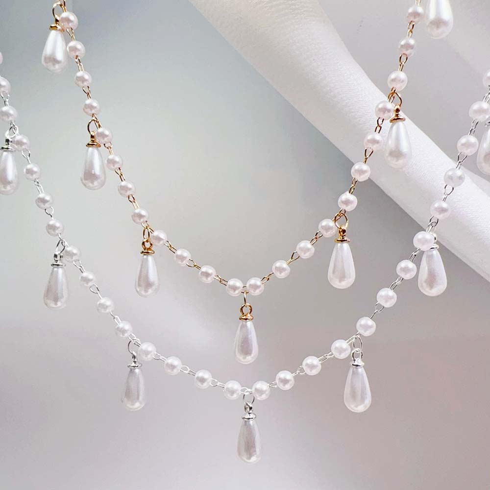 0.5 メートル 1 メートル模造パール水滴チャームビーズチ - Pearl Trim Chain のレビューと価格