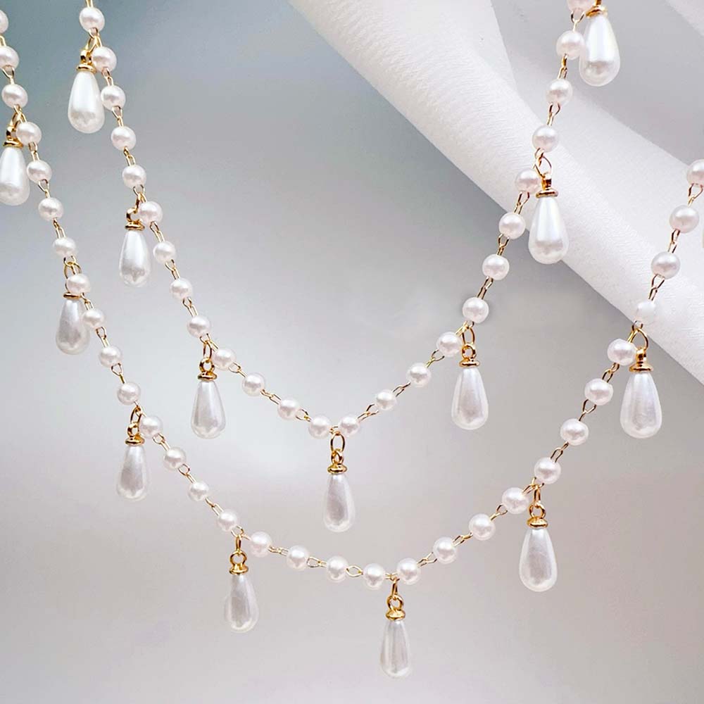0.5 メートル 1 メートル模造パール水滴チャームビーズチ - Pearl Trim Chain のレビューと価格