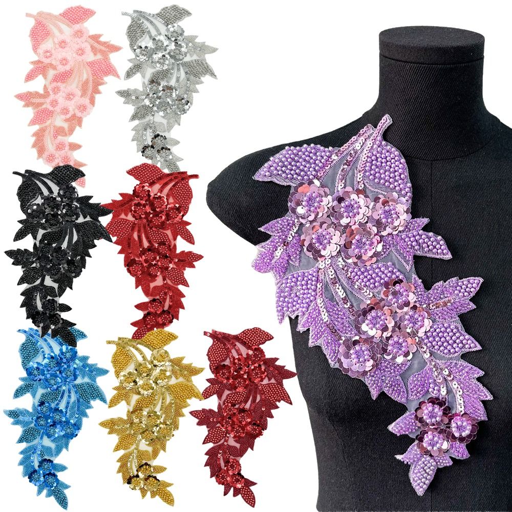 ファッション3Dスパンコールフラワーパッチ刺繍DIY衣類アッ - Applique Patch Flower のレビューと価格