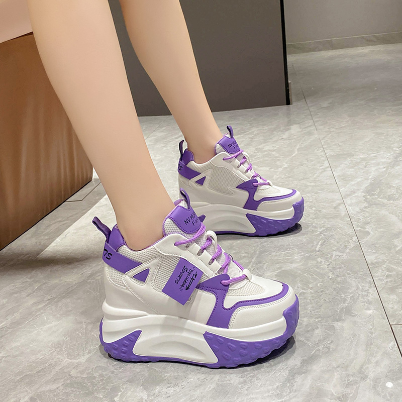 9.5 センチメートル女性高プラットフォームスニーカー秋通気 - Guipure Lace Panel のレビューと価格
