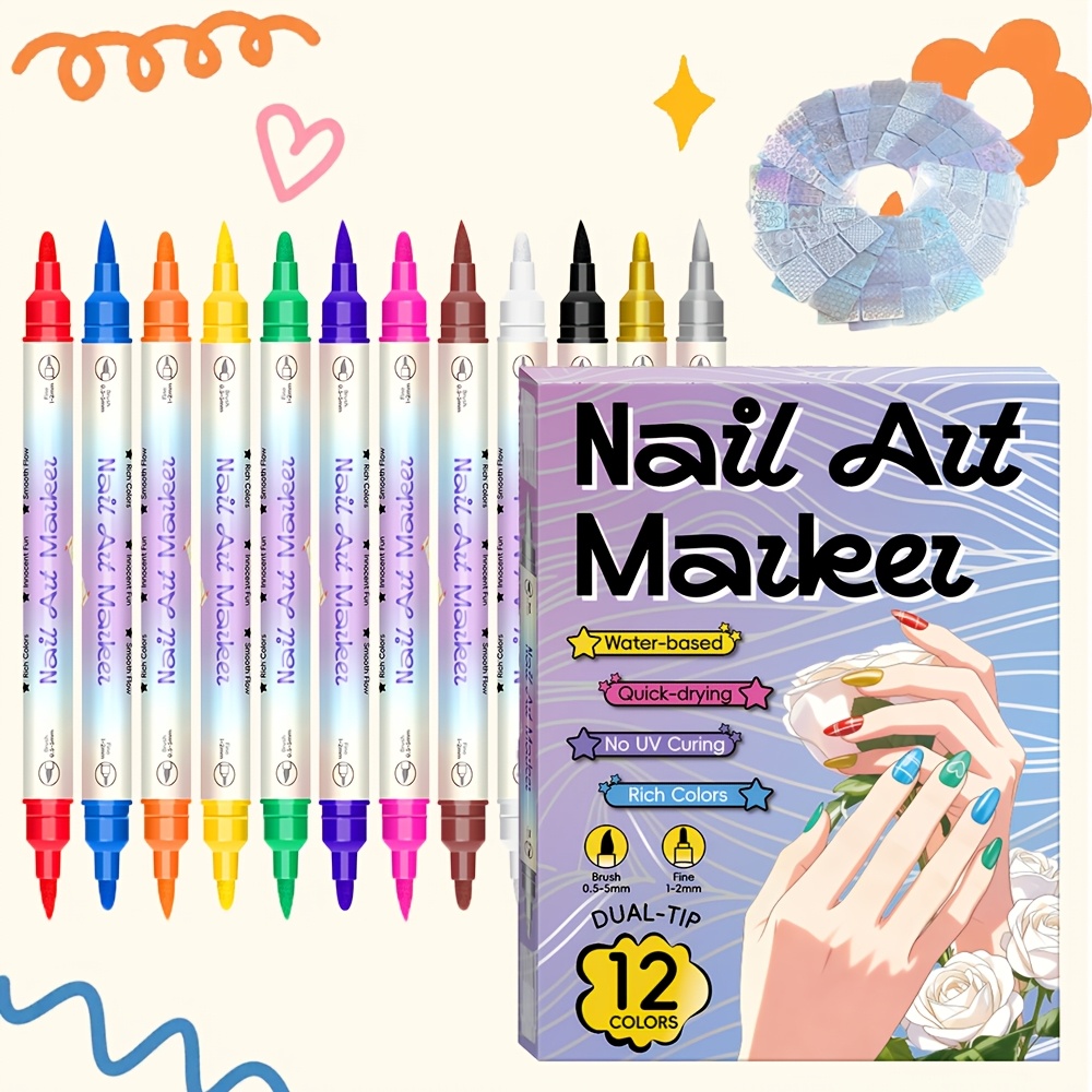 12色ネイルアートペンセット 24種類のステンシル 両端ネイ - Copic Marker Sketch のレビューと価格