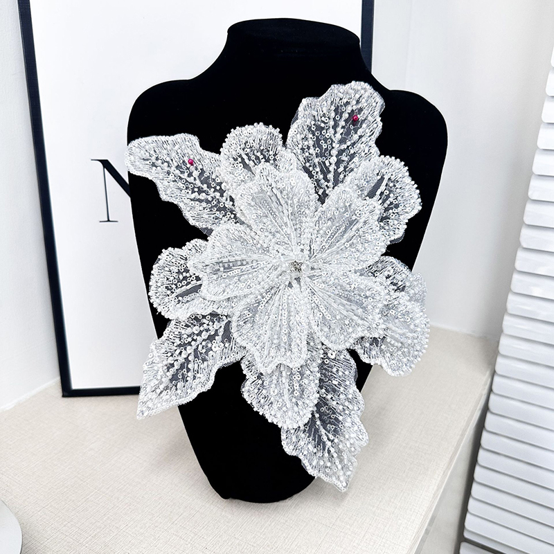 スパンコールビーズフラワーカラーアップリケホワイトレース刺繍 - Applique Patch Flower のレビューと価格