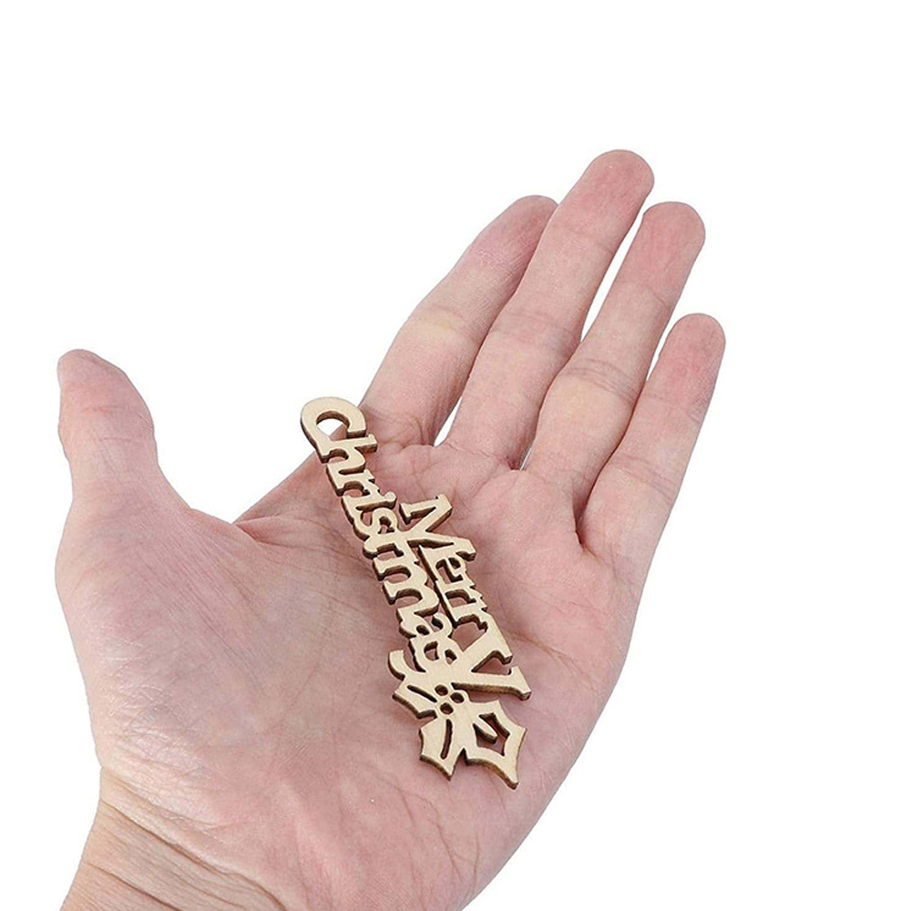 メリークリスマス木製カットアウト、未完成のレターピース、スラ - Craft Embellishment のレビューと価格