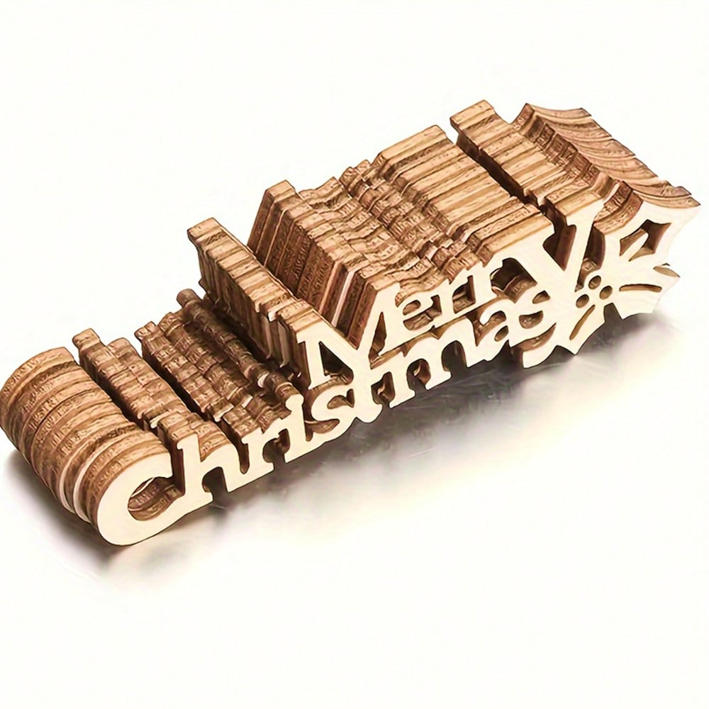 メリークリスマス木製カットアウト、未完成のレターピース、スラ - Craft Embellishment のレビューと価格
